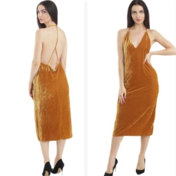 Velvet Gold Dress - Picture 6 of 12